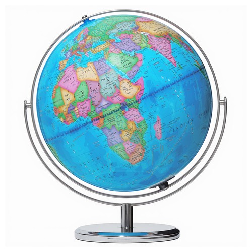 Illuminated globe map - illuminated,